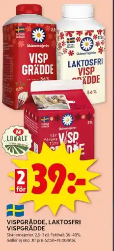 ICA Kvantum Vispgrädde, laktosfri vispgrädde erbjuda