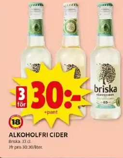 ICA Kvantum BRISKA Alkoholfri cider erbjuda