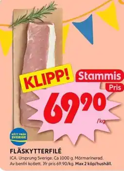 ICA Kvantum ICA Fläskytterfilé erbjuda