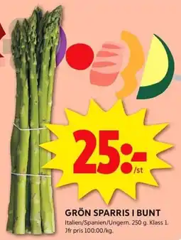 ICA Kvantum Grön sparris i bunt erbjuda