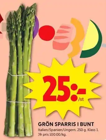 ICA Kvantum Grön sparris i bunt erbjuda