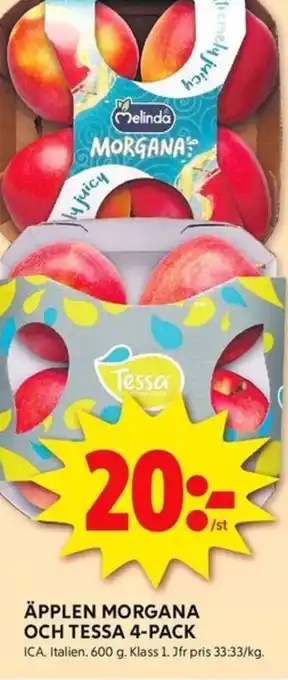 ICA Kvantum Äpplen morgana och tessa 4-pack erbjuda