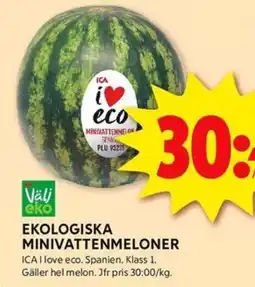 ICA Kvantum Ekologiska minivattenmeloner erbjuda