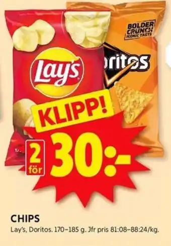 ICA Kvantum LAY'S Chips erbjuda