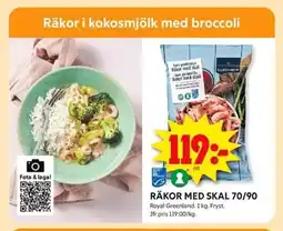 ICA Kvantum Räkor med skal 70/90 erbjuda