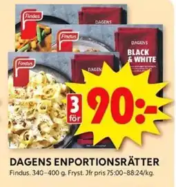 ICA Kvantum FINDUS Dagens enportionsrätter erbjuda