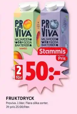 ICA Kvantum PROVIVA Fruktdryck erbjuda