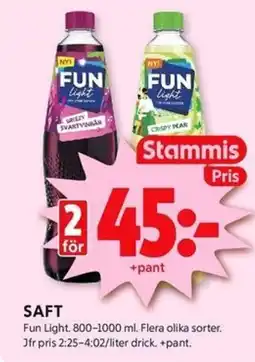 ICA Kvantum FUN LIGHT Saft erbjuda