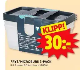 ICA Kvantum ICA Frys/microburk 3-pack erbjuda
