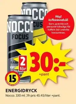 ICA Kvantum NOCCO Energidryck erbjuda