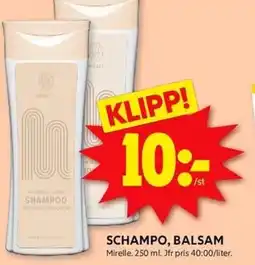 ICA Kvantum MIRELLE Schampo, balsam erbjuda