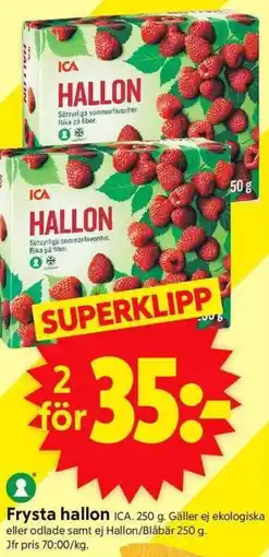 ICA Supermarket ICA Frysta hallon erbjuda
