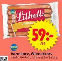 ICA Supermarket LITHELLS Varmkorv, wienerkorv erbjuda
