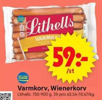 ICA Supermarket LITHELLS Varmkorv, wienerkorv erbjuda