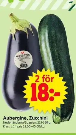 ICA Supermarket Aubergine, zucchini erbjuda