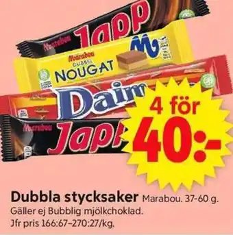 ICA Supermarket MARABOU Dubbla stycksaker erbjuda
