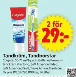 ICA Supermarket COLGATE Tandkräm, tandborstar erbjuda