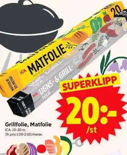 ICA Supermarket ICA Grillfolie, matfolie erbjuda