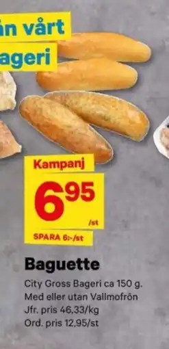 City Gross Baguette erbjuda
