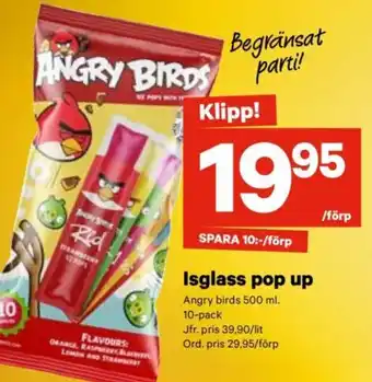City Gross ANGRY BIRDS Isglass pop up erbjuda