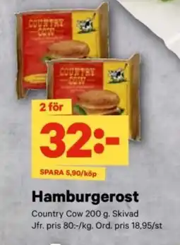City Gross COUNTRY COW Hamburgerost erbjuda
