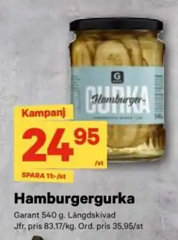 City Gross GARANT Hamburgergurka erbjuda