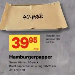 City Gross Hamburgerpapper erbjuda