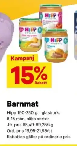 City Gross HIPP Barnmat erbjuda