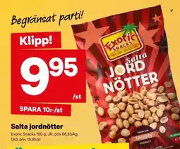 City Gross EXOTIC SNACKS Salta jordnötter erbjuda