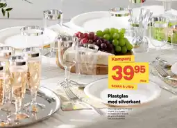 City Gross Plastglas med silverkant erbjuda
