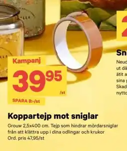 City Gross Koppartejp mot sniglar erbjuda