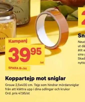 City Gross Koppartejp mot sniglar erbjuda