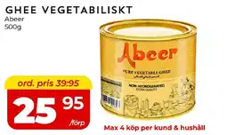 Matrix Butikerna ABEER Ghee vegetabiliskt erbjuda