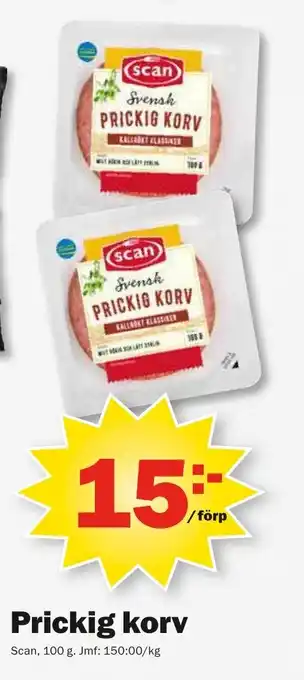 Pekås SCAN Prickig korv erbjuda