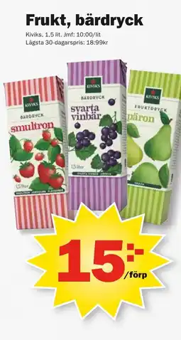 Pekås Frukt, bärdryck erbjuda