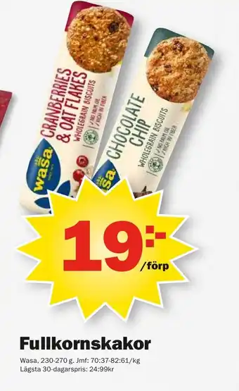 Pekås WASA Fullkornskakor erbjuda