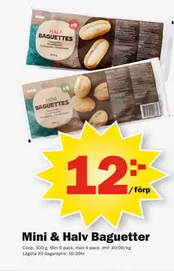 Pekås COOP Mini & halv baguetter erbjuda