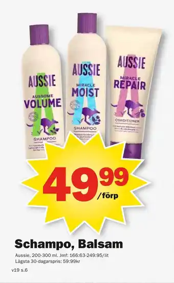 Pekås AUSSIE Schampo, balsam erbjuda