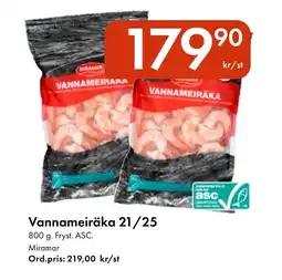 Snabbgross MIRAMAR Vannameiräka 21/25 erbjuda