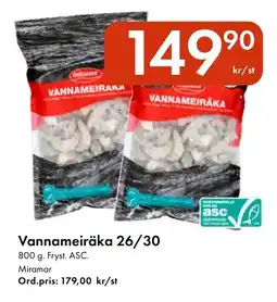 Snabbgross MIRAMAR Vannameiräka 26/30 erbjuda