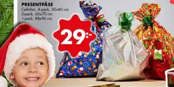 ÖoB Presentpåse Cellofan 4-pack, 30x40 cm. erbjuda