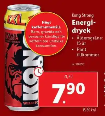 Lidl Kong Strong Energydryck erbjuda