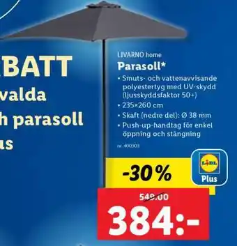 Lidl LIVARNO home Parasoll erbjuda