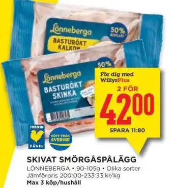 Willys SKIVAT SMÖRGÅSPÅLÄGG erbjuda