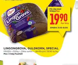 Willys LINGONGROVA, GULDKORN, SPECIAL erbjuda