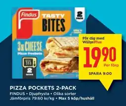Willys PIZZA POCKETS 2-PACK erbjuda