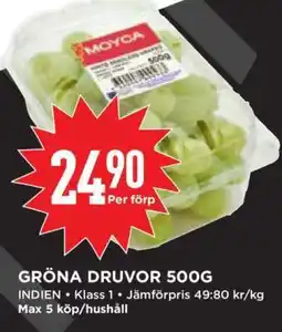 Willys GRÖNA DRUVOR 500G erbjuda