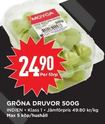 Willys GRÖNA DRUVOR 500G erbjuda