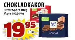 Matvärlden Tensta RITTER SPORT Chokladkakor erbjuda