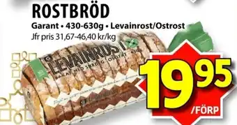Matvärlden Tensta GARANT Rostbröd erbjuda